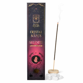 Selenite Crystal Scents Incense Sticks Smudge Kit 