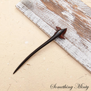 Natural Wooden Hair Stick with Free- Spinning Pinwheel