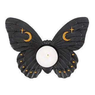 Black Moth Tealight Candle Holder 