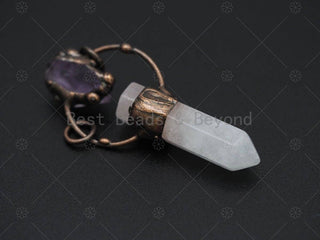 New!!! Natural Crystal Point with Amethyst Pendant, Sku#YT17