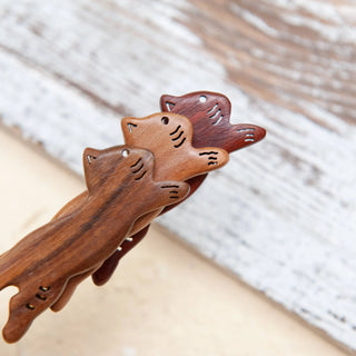 Natural Wooden Cat Hair Stick 