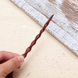 Natural Wooden Hair Stick with Dragon Wing