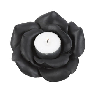 Black Rose Resin Tealight Candle Holder 