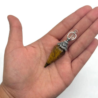 Double Cap Pendulums with Silver Plated Chain 
