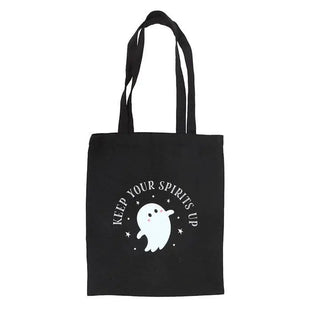 Keep Your Spirits Up Halloween Ghost Polycotton Tote Bag 