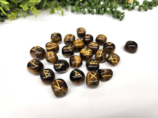 Yellow Tiger Eye Rune Sets w/Velvet Pouch