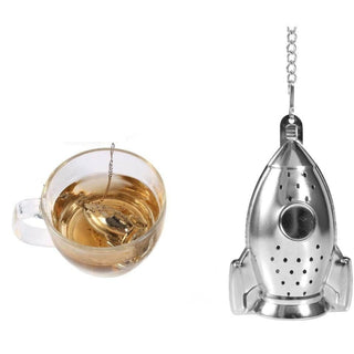 Rocket-Shaped Stainless Steel Loose-Leaf Tea Infuser Silver 