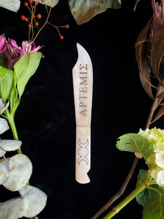 Etched Horn Ritual Athames