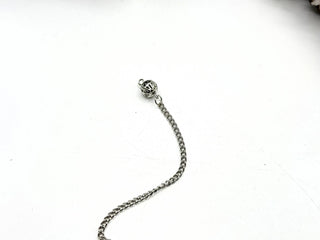 Yellow Tiger Eye Double Cap Pendulum with Silver Plate Chain 