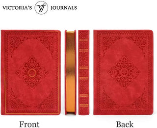 Victoria's Journals Antique Style Diary Vegan Leather (Red) 