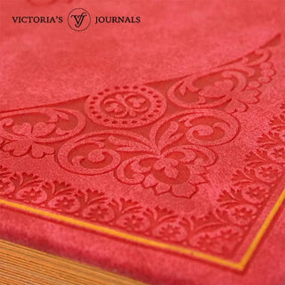 Victoria's Journals Antique Style Diary Vegan Leather (Red) 