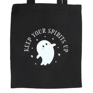 Keep Your Spirits Up Halloween Ghost Polycotton Tote Bag 