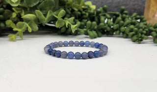 Blue Aventurine Stretchable Gemstone Bracelet  6mm Beads 