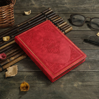Victoria's Journals Antique Style Diary Vegan Leather (Red) 
