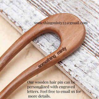 Natural Large Wooden Cat Hair Pin Hair Stick