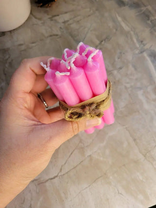 Set of 10 mini Candles 4" chime unscented Home Decor 