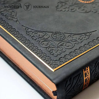 Vintage Classic Style Diary Notebook Vegan Leather (Black)S 