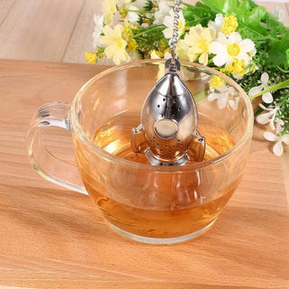 Rocket-Shaped Stainless Steel Loose-Leaf Tea Infuser Silver 