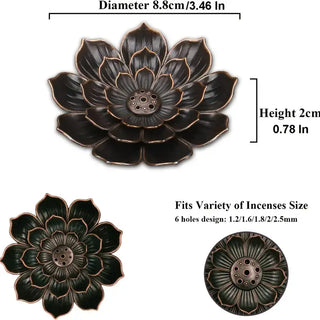 Lotus Shaped Incense Burner, Incense Holder - Large