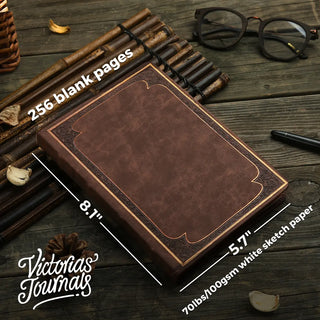 Victoria's Journals Classic Style Ruled Diary (Matte Brown) 