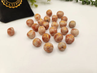 Sunstone Semi-Precious Gemstone Rune Sets + Velvet Pouch 
