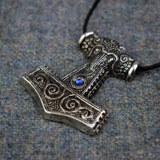 Skane Thor's Hammer Replica Viking Age Pendant - Blue 