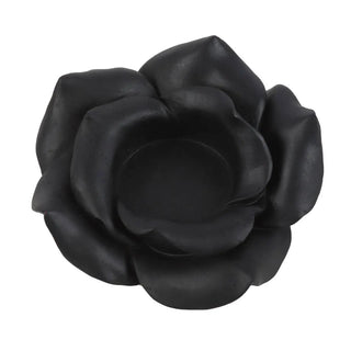 Black Rose Resin Tealight Candle Holder 