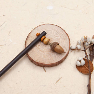 Wooden Acorn Hair Stick
