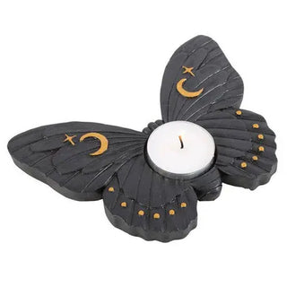 Black Moth Tealight Candle Holder 