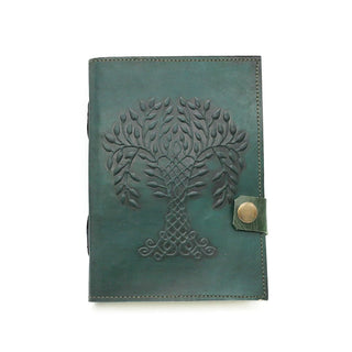 Embossed Tree of Life Blank Leather Journal (5 x 7 in.) 