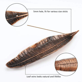 Bronze Leaf Incense Holder, Home Decor, Meditation, Yoga 