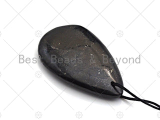 Drop Shape Shungite Pendant for EMF Protection, Shungite Authentic Stone, Healing Energy Pendant, Meditation, Protection,31x42mm, sku# U967