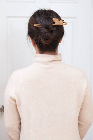 Natural Large Wooden Cat Hair Pin Hair Stick