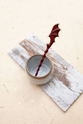 Natural Wooden Hair Stick with Dragon Wing