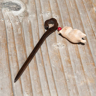 Lazy Cat Wooden Hair Stick