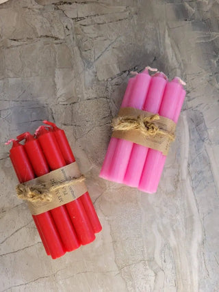 Set of 10 mini Candles 4" chime unscented Home Decor 