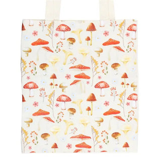 Mushroom Print Cotton Tote Bag 