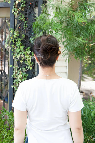 Wooden Pine Cone Hair Stick 