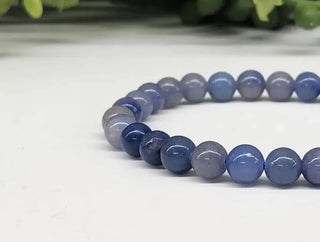 Blue Aventurine Stretchable Gemstone Bracelet  6mm Beads 