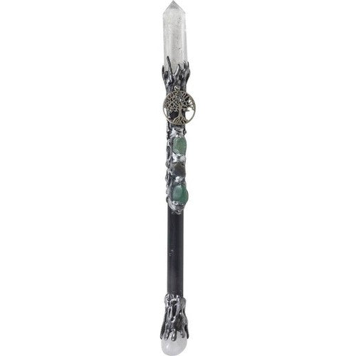 Altar Wand - Clear Quartz with Silver Tree of Life