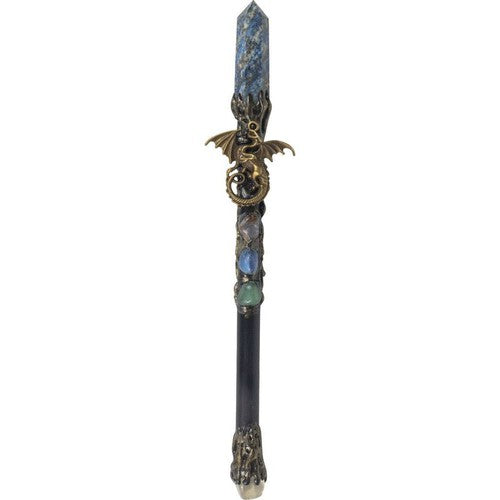 Altar Wand - Lapis with Gold Dragon