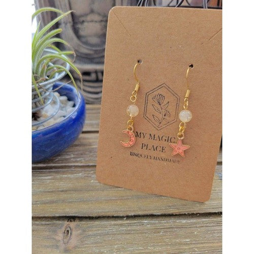 Crystal Beads and Charms Earrings, Crystal Jewelry