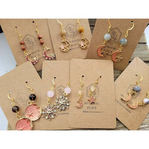 Crystal Beads and Charms Earrings, Crystal Jewelry