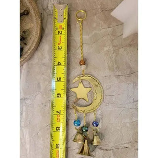 Handmade Star and Moon Brass Wind Chime