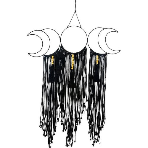 Hanging Metal Decor- Moon Phases Black