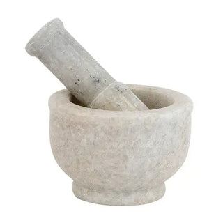 Large White Marble Mortar & Pestle