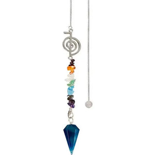 Pendulum - Blue Onyx with Chakra and Cho Ku Rei