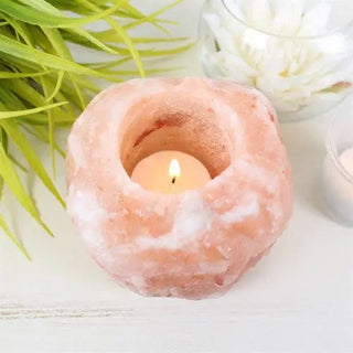 Pink Himalayan Salt Candle Holder