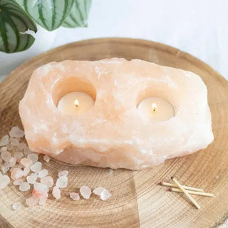 Pink Himalayan Salt Tealight Candle Holder