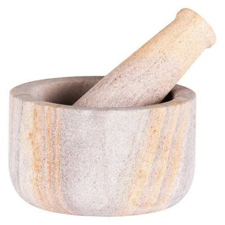 SANDSTONE MORTAR AND PESTLE